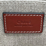 クロエ Chloe ウッディ スモールトート ホワイト ブラウン リネン/キャンバス/カーフ レディース ショルダーバッグ