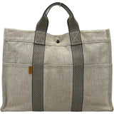 エルメス HERMES ニューフールトゥ MM アイボリー・ブラック SV金具 トワル レディース トートバッグ