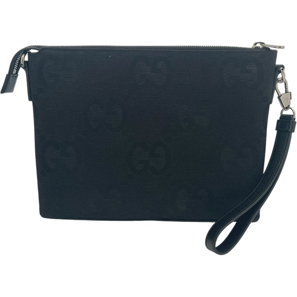 ☆GUCCI♪ブラックGジャン☆ グッチ GUCCI ジャンボGG クラッチバッグ 739668 ブラック ジャンボGG