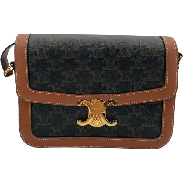 セリーヌ CELINE クラシック トリオンフバッグ 191242 ブラウン/タン トリオンフキャンバス・カーフスキン レディース ショルダーバッグ