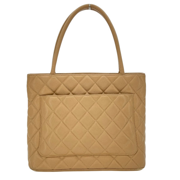 シャネル CHANEL 復刻トート A01804 7番台 ベージュ GD金具 キャビアスキン レディース トートバッグ