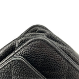 シャネル CHANEL マトラッセ チェーンウォレット A33814 21番台 ブラック SV金具 キャビアスキン レディース ウォレットチェーン