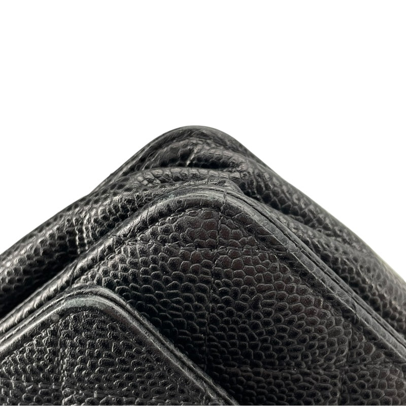シャネル CHANEL マトラッセ チェーンウォレット A33814 21番台 ブラック SV金具 キャビアスキン レディース ウォレットチェーン