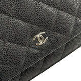 シャネル CHANEL マトラッセ チェーンウォレット A33814 21番台 ブラック SV金具 キャビアスキン レディース ウォレットチェーン