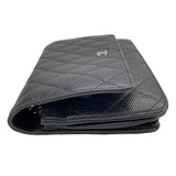 シャネル CHANEL マトラッセ チェーンウォレット A33814 21番台 ブラック SV金具 キャビアスキン レディース ウォレットチェーン