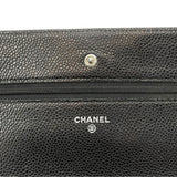 シャネル CHANEL マトラッセ チェーンウォレット A33814 21番台 ブラック SV金具 キャビアスキン レディース ウォレットチェーン