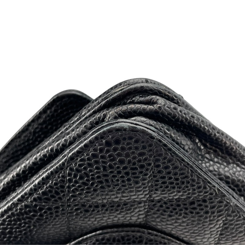 シャネル CHANEL マトラッセ チェーンウォレット A33814 21番台 ブラック SV金具 キャビアスキン レディース ウォレットチェーン