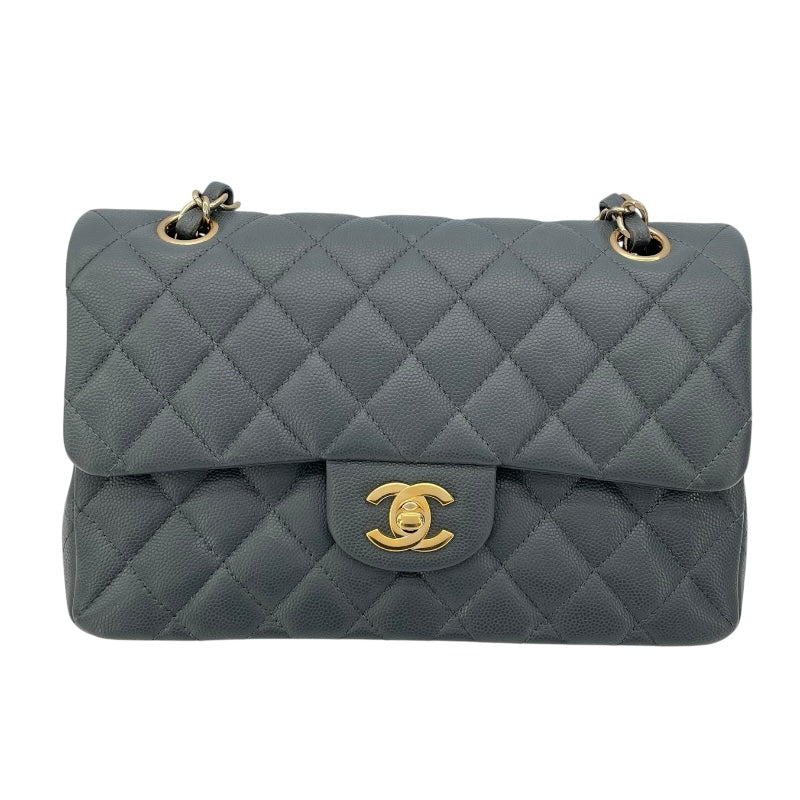シャネル CHANEL マトラッセ23 A01113 26番台 グレー GD金具 キャビアスキン レディース ショルダーバッグ