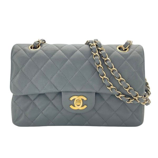 シャネル CHANEL マトラッセ23 A01113 26番台 グレー GD金具 キャビアスキン レディース ショルダーバッグ