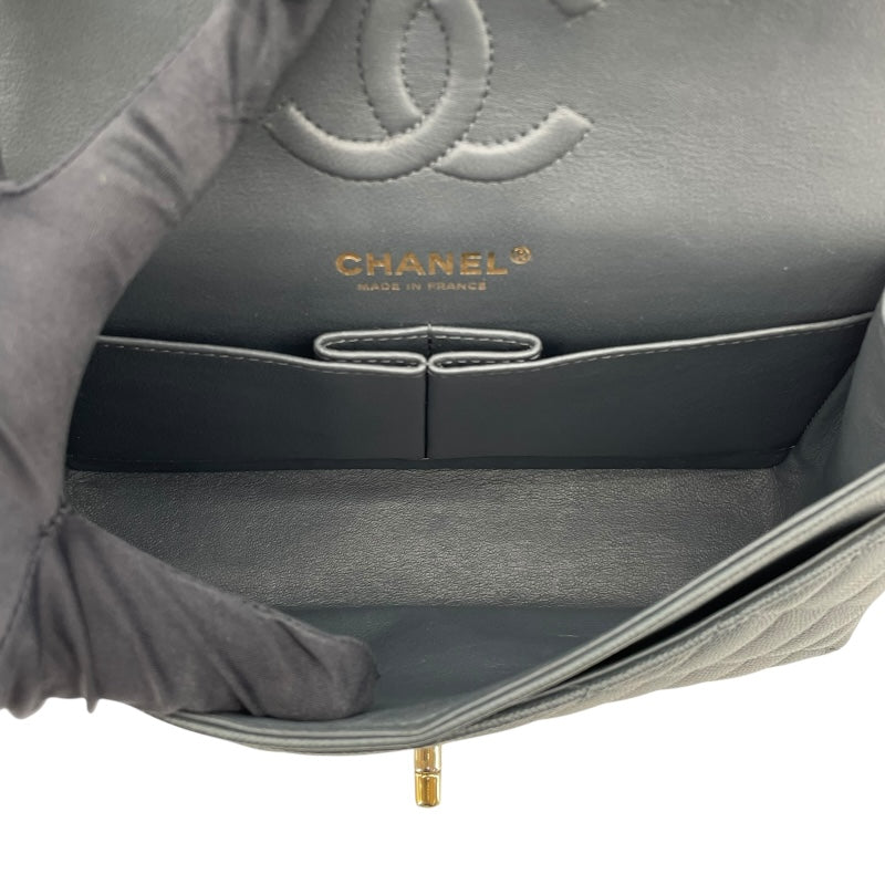 シャネル CHANEL マトラッセ23 A01113 26番台 グレー GD金具 キャビアスキン レディース ショルダーバッグ