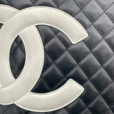シャネル CHANEL カンボンライン トート ラージ A25169 9番台 ブラック SV金具 カーフ レディース トートバッグ