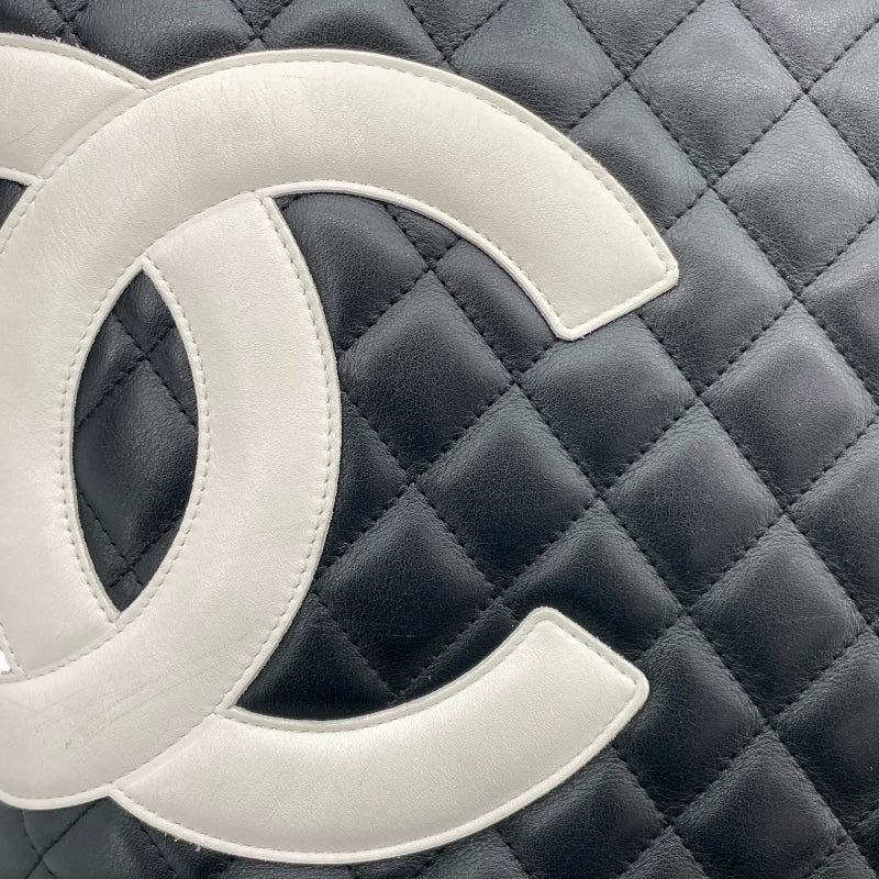 シャネル CHANEL カンボンライン トート ラージ A25169 9番台 ブラック SV金具 カーフ レディース トートバッグ