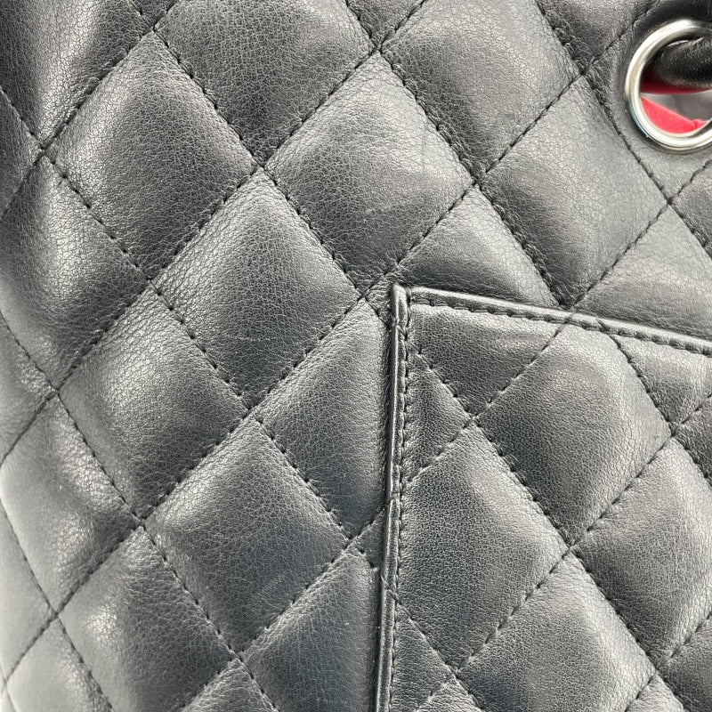 シャネル CHANEL カンボンライン トート ラージ A25169 9番台 ブラック SV金具 カーフ レディース トートバッグ