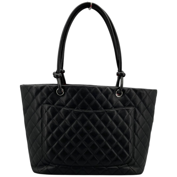 シャネル CHANEL カンボンライン トート ラージ A25169 9番台 ブラック SV金具 カーフ レディース トートバッグ