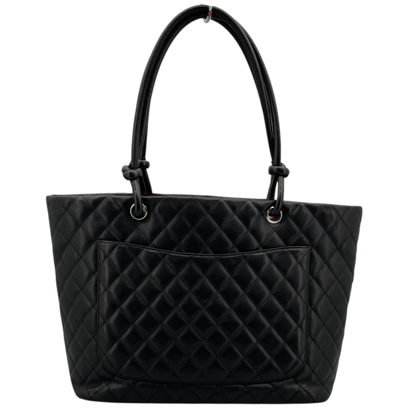 シャネル CHANEL カンボンライン トート ラージ A25169 9番台 ブラック SV金具 カーフ レディース トートバッグ