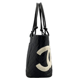 シャネル CHANEL カンボンライン トート ラージ A25169 9番台 ブラック SV金具 カーフ レディース トートバッグ