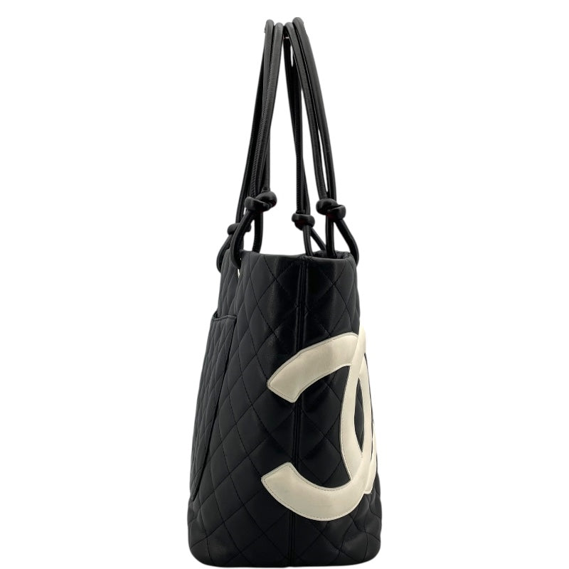 シャネル CHANEL カンボンライン トート ラージ A25169 9番台 ブラック SV金具 カーフ レディース トートバッグ