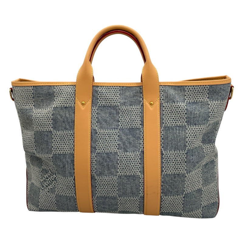 ルイ・ヴィトン LOUIS VUITTON ウィークエンド トートNM N40702 ブルー ダミエ・デニム メンズ ショルダーバッグ