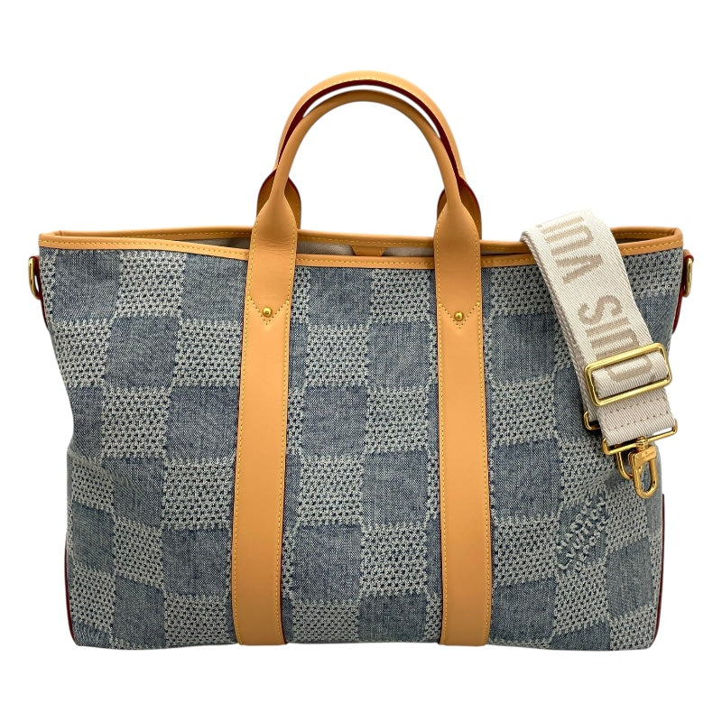 ルイ・ヴィトン LOUIS VUITTON ウィークエンド トートNM N40702 ブルー ダミエ・デニム メンズ ショルダーバッグ