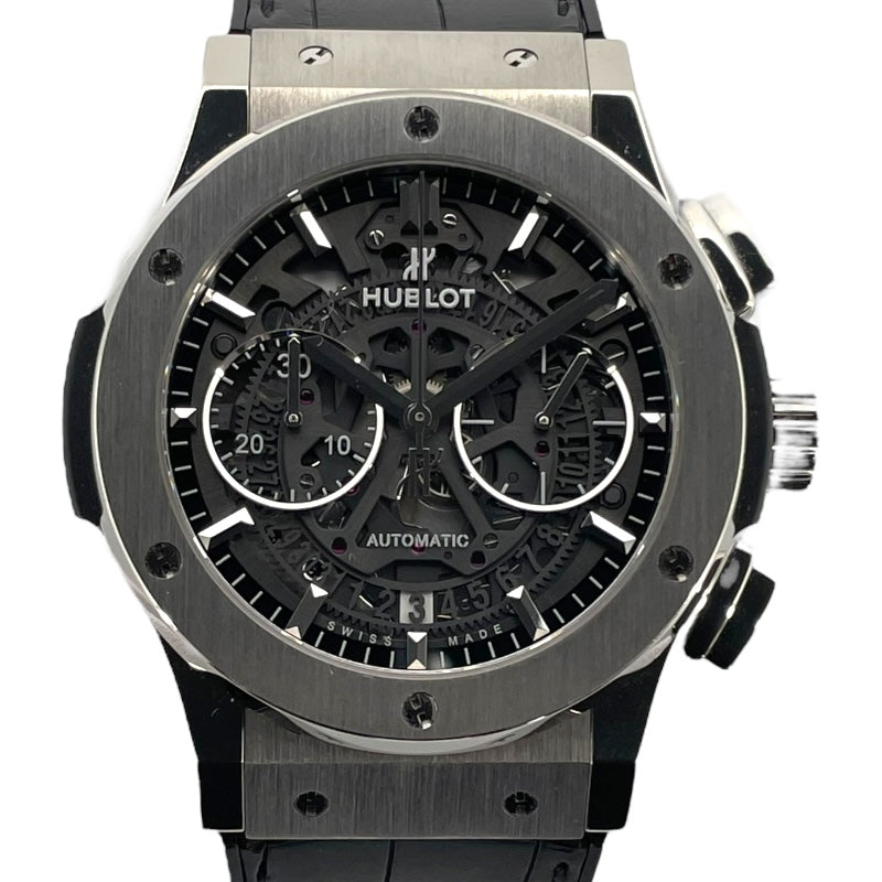 ウブロ HUBLOT クラシックフュージョン アエロ クロノグラフ チタニウム 525.NX.0170.LR スケルトン チタン 自動巻き メンズ 腕時計