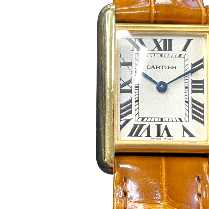 カルティエ Cartier タンク ルイ カルティエ SM W1529856 ホワイト K18YG レディース 腕時計