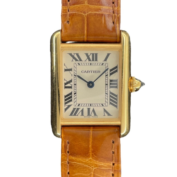 カルティエ Cartier タンク ルイ カルティエ SM W1529856 ホワイト K18YG レディース 腕時計