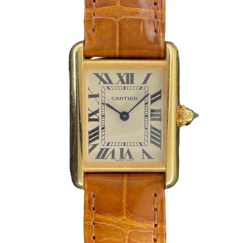 カルティエ Cartier タンク ルイ カルティエ SM W1529856 ホワイト K18YG レディース 腕時計