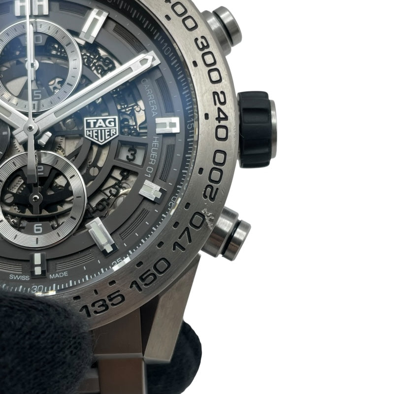 タグ・ホイヤー TAG HEUER カレラ キャリバーホイヤー01 クロノグラフ グレーファントム CAR2A8A.BF0707 グレー チタン メンズ 腕時計