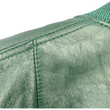 プラダ PRADA ナッパレザーボンバージャケット UPW895 グリーン ラムレザー メンズ ブルゾン