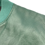 プラダ PRADA ナッパレザーボンバージャケット UPW895 グリーン ラムレザー メンズ ブルゾン