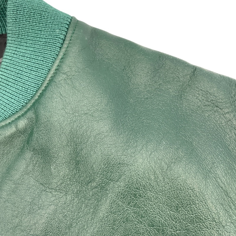 プラダ PRADA ナッパレザーボンバージャケット UPW895 グリーン ラムレザー メンズ ブルゾン