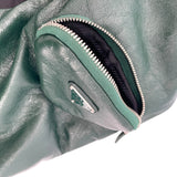 プラダ PRADA ナッパレザーボンバージャケット UPW895 グリーン ラムレザー メンズ ブルゾン