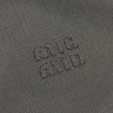 ミュウミュウ miu miu ロゴパッチブルゾンジャケット　2023年 ML1041 ネイビー モヘア メンズ ブルゾン