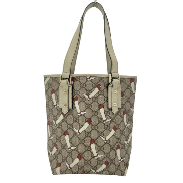 グッチ GUCCI ブーツモチーフGGスプリームハンドバッグ 257250 ベージュ PVC レディース ハンドバッグ