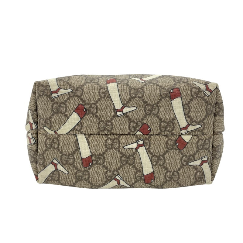 グッチ GUCCI ブーツモチーフGGスプリームハンドバッグ 257250 ベージュ PVC レディース ハンドバッグ