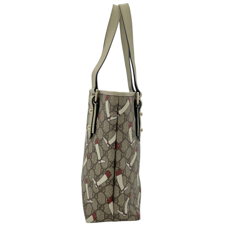 グッチ GUCCI ブーツモチーフGGスプリームハンドバッグ 257250 ベージュ PVC レディース ハンドバッグ