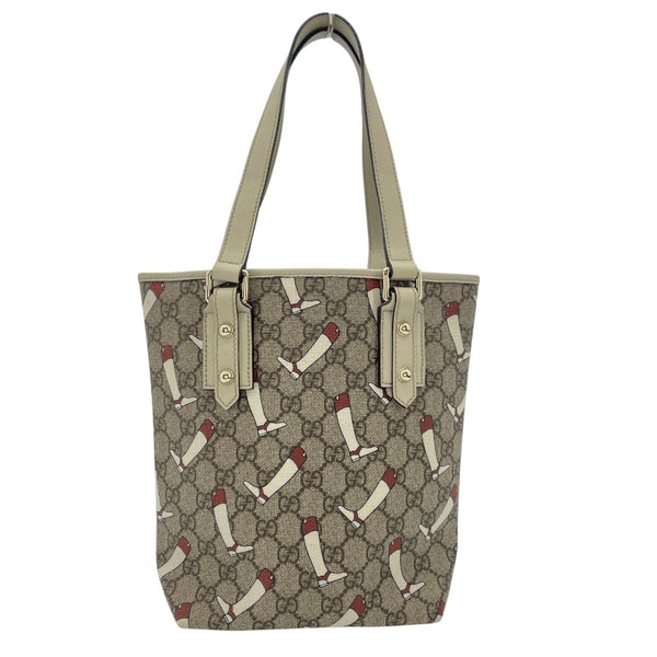 グッチ GUCCI ブーツモチーフGGスプリームハンドバッグ 257250 ベージュ PVC レディース ハンドバッグ