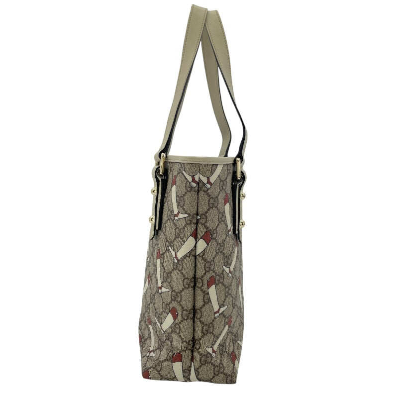グッチ GUCCI ブーツモチーフGGスプリームハンドバッグ 257250 ベージュ PVC レディース ハンドバッグ