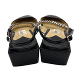 ジミーチュウ JIMMY CHOO ビジュー装飾 ストラップ パンプス ブラック エナメル/ビジュー レディース パンプス