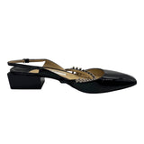 ジミーチュウ JIMMY CHOO ビジュー装飾 ストラップ パンプス ブラック エナメル/ビジュー レディース パンプス