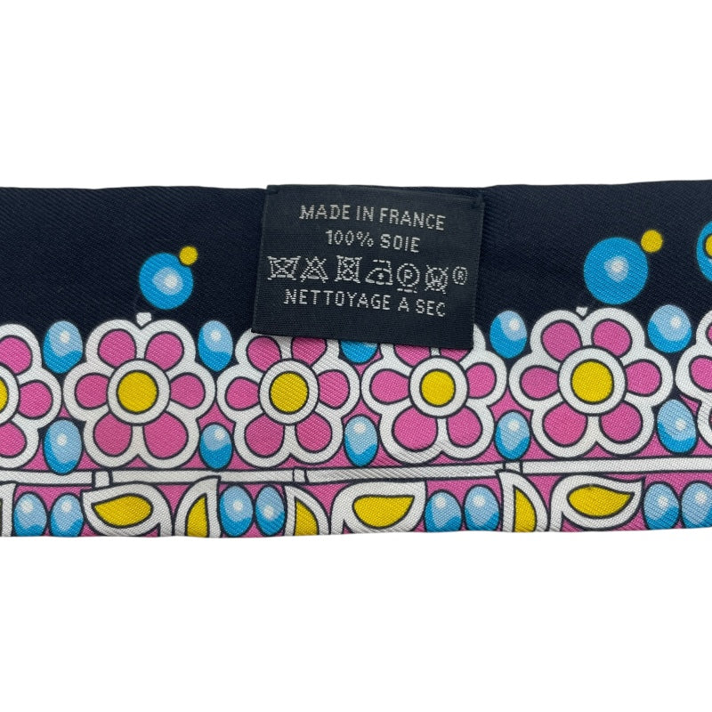 エルメス HERMES ツイリー ARURES DES MAHARAJAS ブルー シルク レディース スカーフ