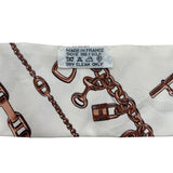 エルメス HERMES ツイリー CHAINES ET GOURMETTES ホワイト シルク レディース スカーフ