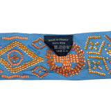 エルメス HERMES ツイリー KELLYENPERLES ブルーxオレンジ シルク レディース スカーフ