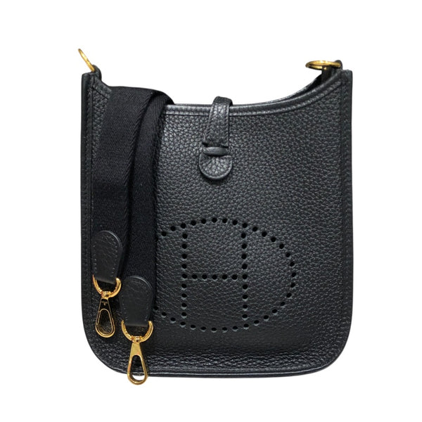 エルメス HERMES エヴリン U刻 ブラック　ゴールド金具 トリヨン レディース ショルダーバッグ