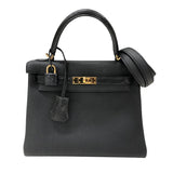 エルメス HERMES ケリータッチ25 内縫い B刻印 ブラック ゴールド金具 トゴ・リザード レディース ショルダーバッグ