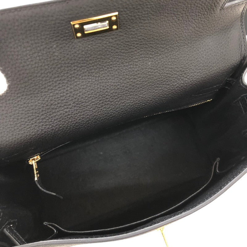 エルメス HERMES ケリータッチ25 内縫い B刻印 ブラック ゴールド金具 トゴ・リザード レディース ショルダーバッグ