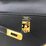エルメス HERMES ケリータッチ25 内縫い B刻印 ブラック ゴールド金具 トゴ・リザード レディース ショルダーバッグ