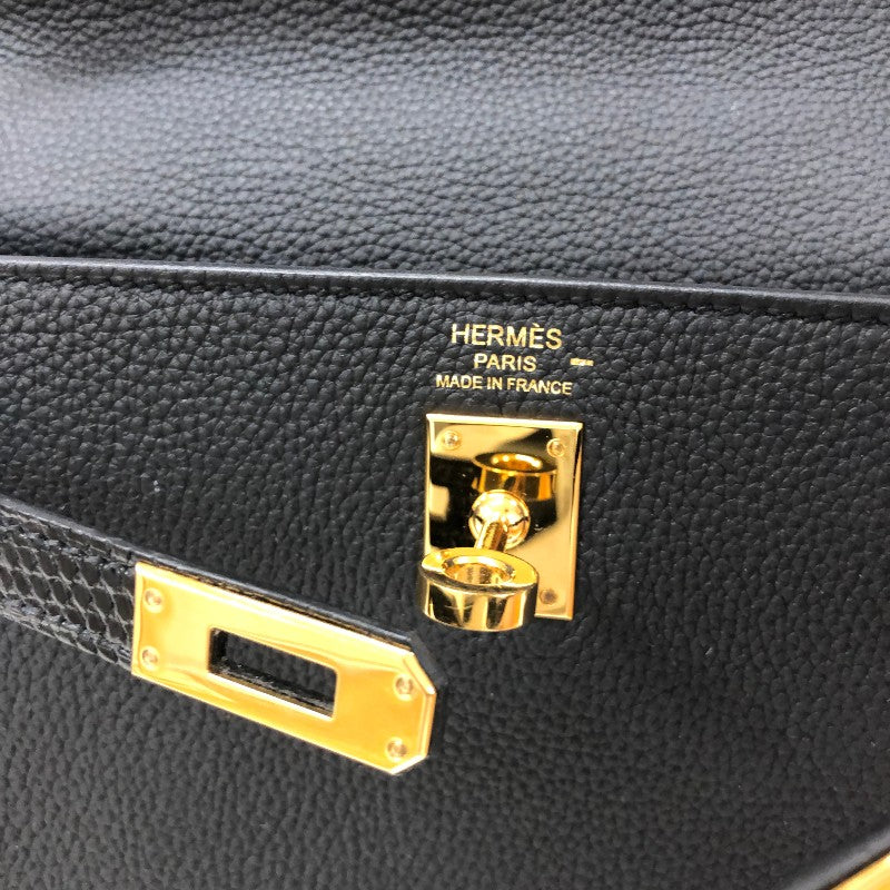エルメス HERMES ケリータッチ25 内縫い B刻印 ブラック ゴールド金具 トゴ・リザード レディース ショルダーバッグ