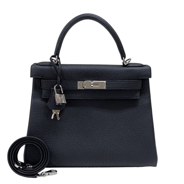 エルメス HERMES ケリー28 内縫い Z刻 ブラック シルバー金具 トゴ レディース ハンドバッグ ショルダーバッグ