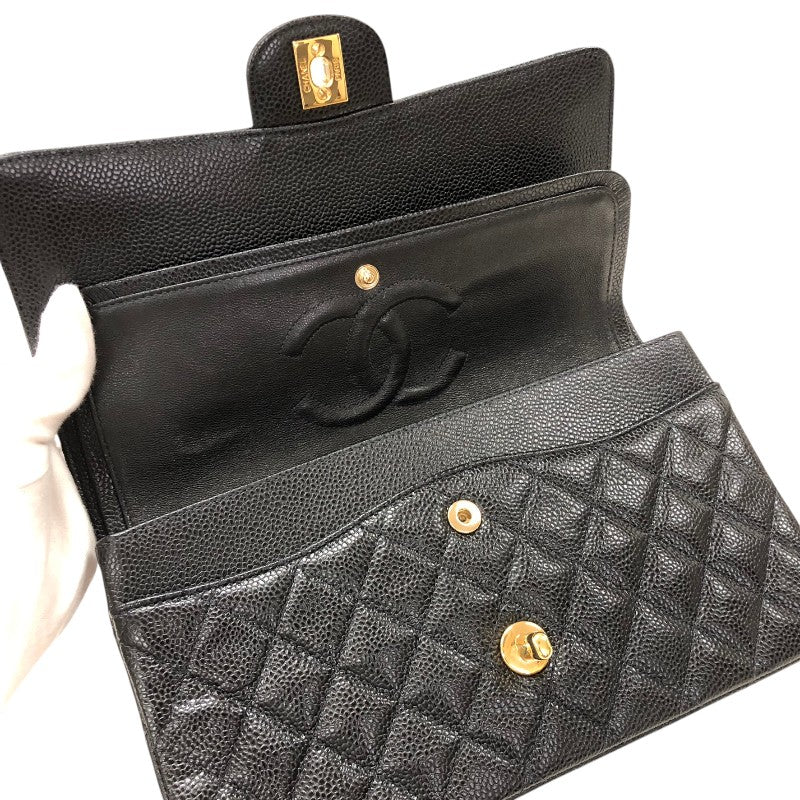 シャネル CHANEL マトラッセ25 A01112 76番台 ブラック ゴールド金具 キャビアスキン レディース ショルダーバッグ